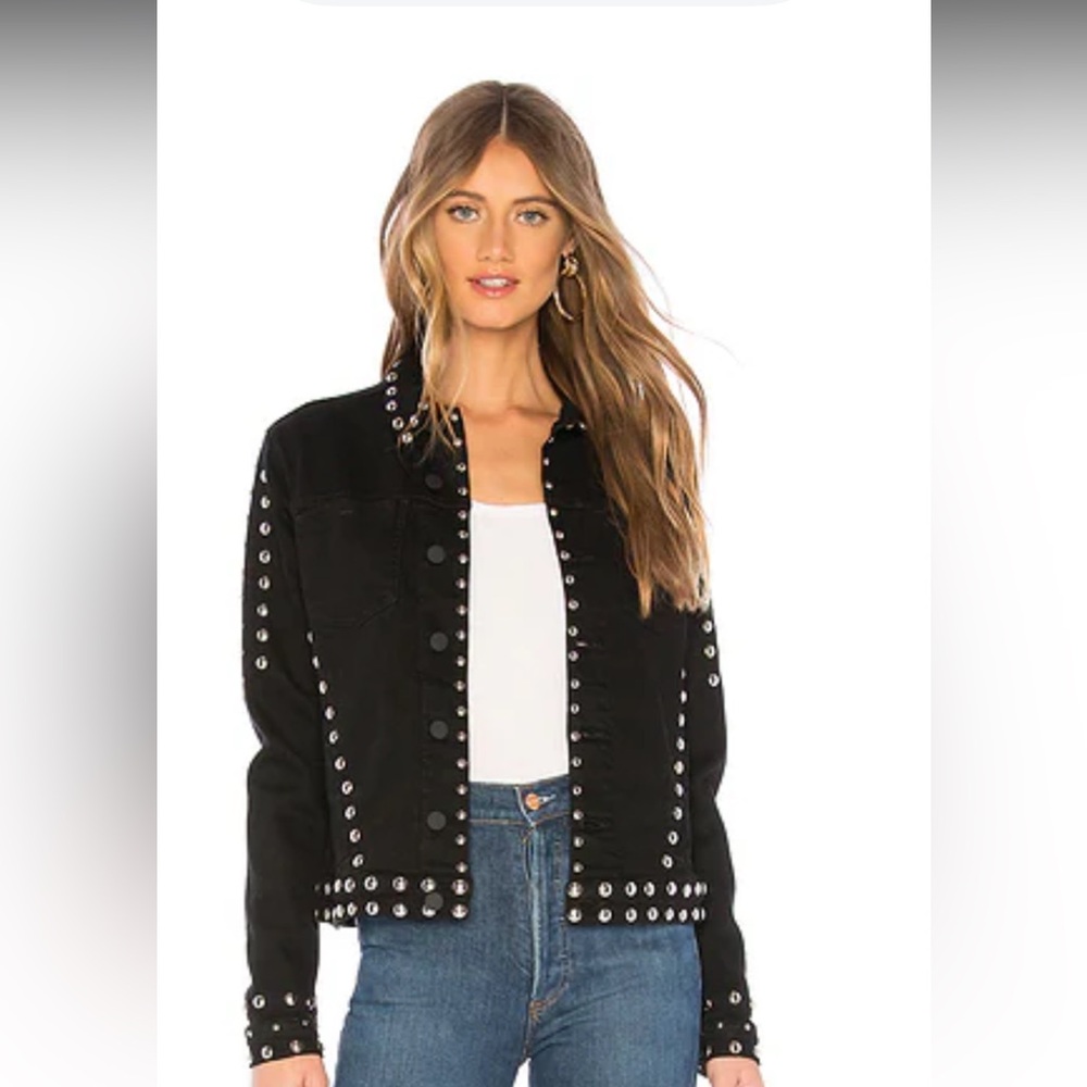 L’AGENCE jacket black denim studded XS